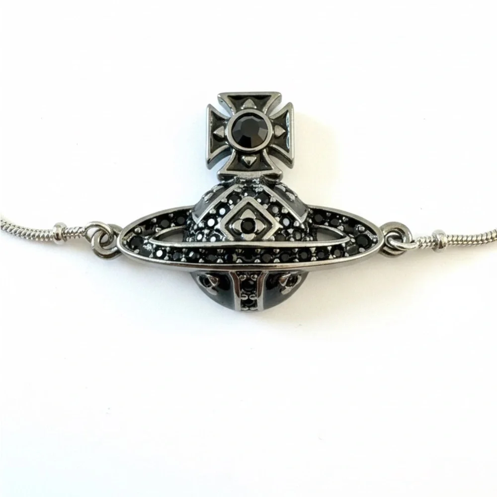 Authentic Vivienne Westwood Black and  Silver Bracelet